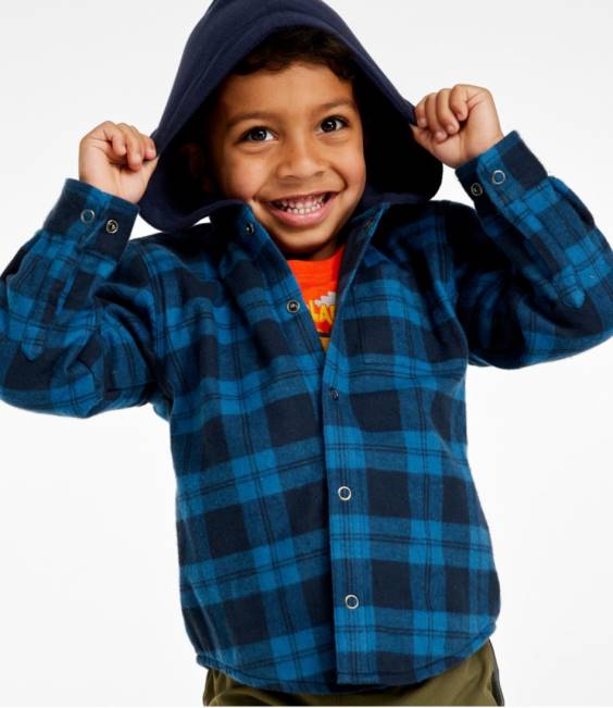 LLBean Fleece-Lined Flannel Shirt Kids J46J4661 Clothing Treeline