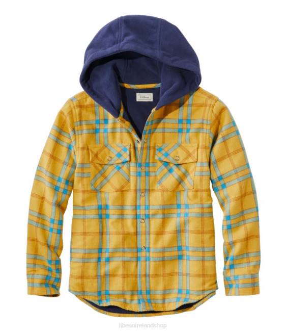 LLBean Fleece-Lined Flannel Shirt Kids J46J5057 Clothing Field Gold
