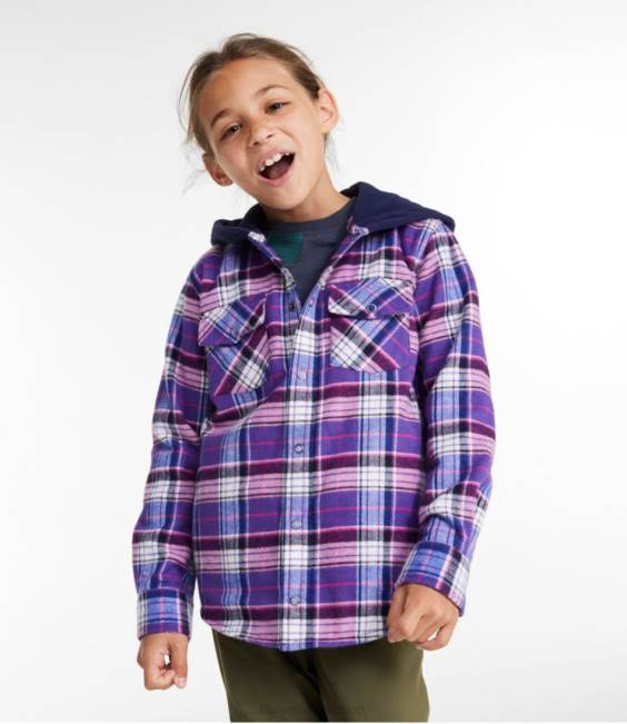 LLBean Fleece-Lined Flannel Shirt Kids J46J6017 Clothing Deep Red