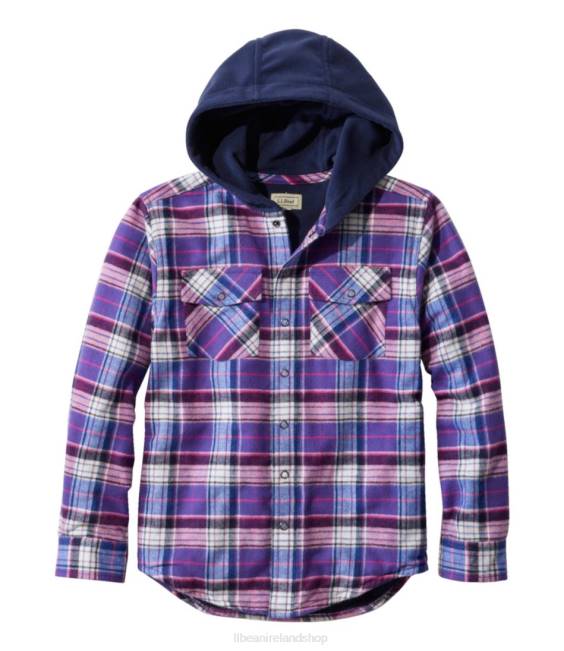 LLBean Fleece-Lined Flannel Shirt Kids J46J6653 Clothing Wild Aster