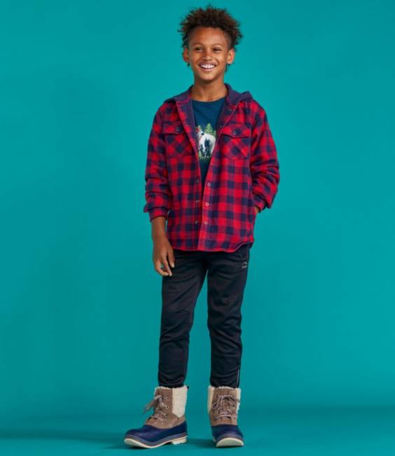 LLBean Fleece-Lined Flannel Shirt Kids J46J6653 Clothing Wild Aster