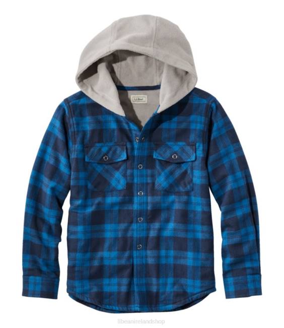 LLBean Fleece-Lined Flannel Shirt Kids J46J7040 Clothing Marine Blue