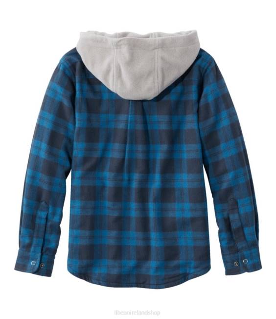 LLBean Fleece-Lined Flannel Shirt Kids J46J7040 Clothing Marine Blue