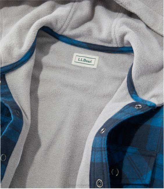 LLBean Fleece-Lined Flannel Shirt Kids J46J7040 Clothing Marine Blue