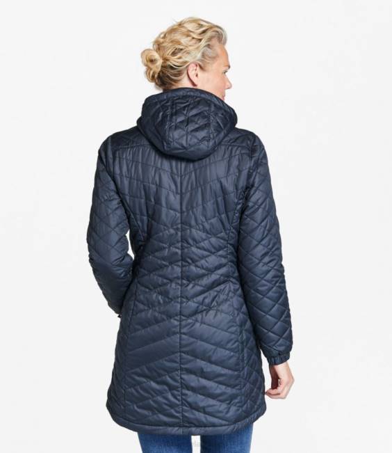 LLBean Fleece-Lined Primaloft Coat Women J46J5079 Outerwear Carbon Navy