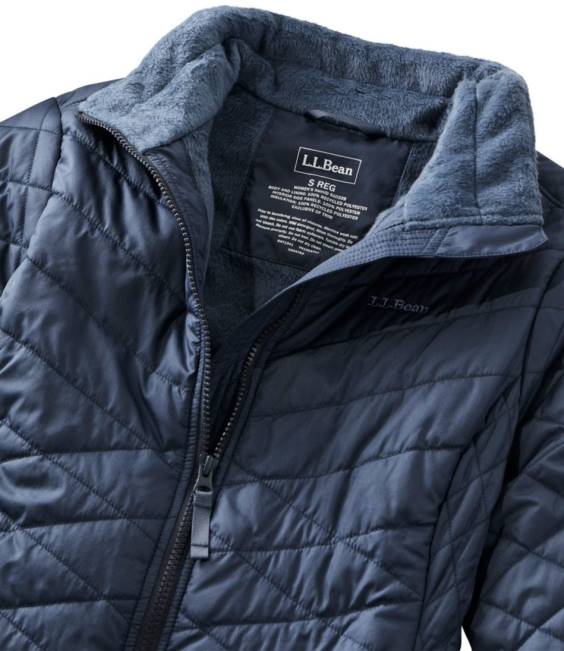 LLBean Fleece-Lined Primaloft Jacket Women J46J5075 Outerwear Carbon Navy