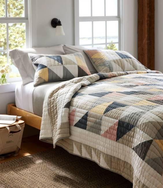 LLBean Flying Geese Quilt Collection Unisex J46J2510 Bedding Multi
