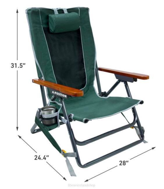 LLBean GCI Wilderness Recliner Unisex J46J1441 Camping Furniture Hunter Green