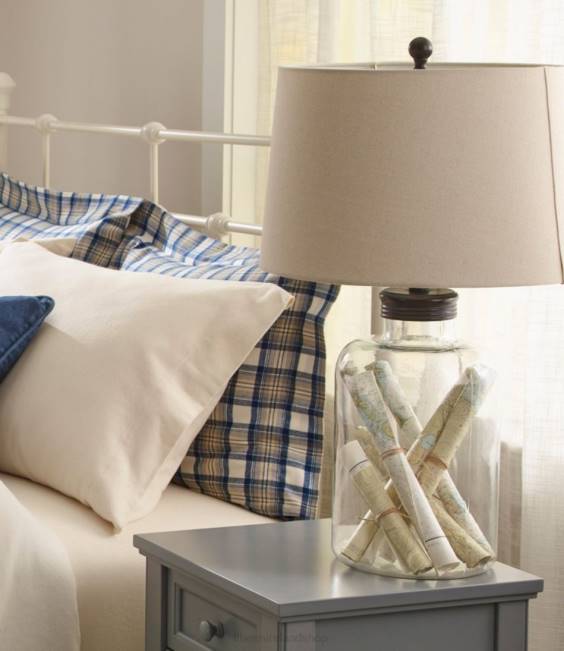 LLBean Glass Fillable Table Lamp Unisex J46J2810 Home Decor Clear