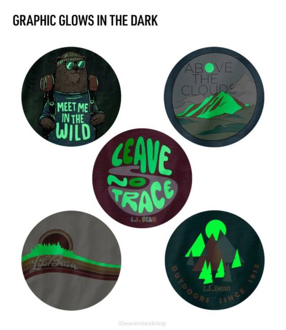 LLBean Graphic Tee Kids J46J4921 Clothing Lawn Green Hiking Bear