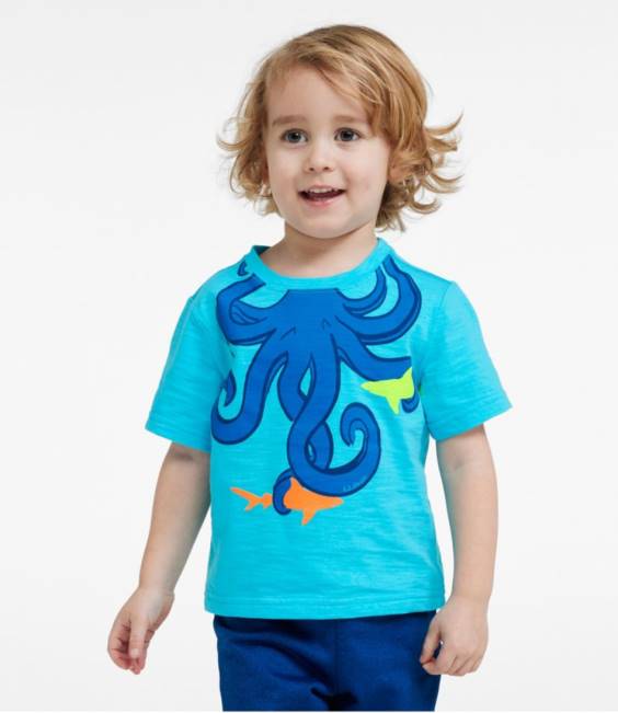 LLBean Graphic Tee Kids J46J5920 Clothing Aquamarine Paddle Bear