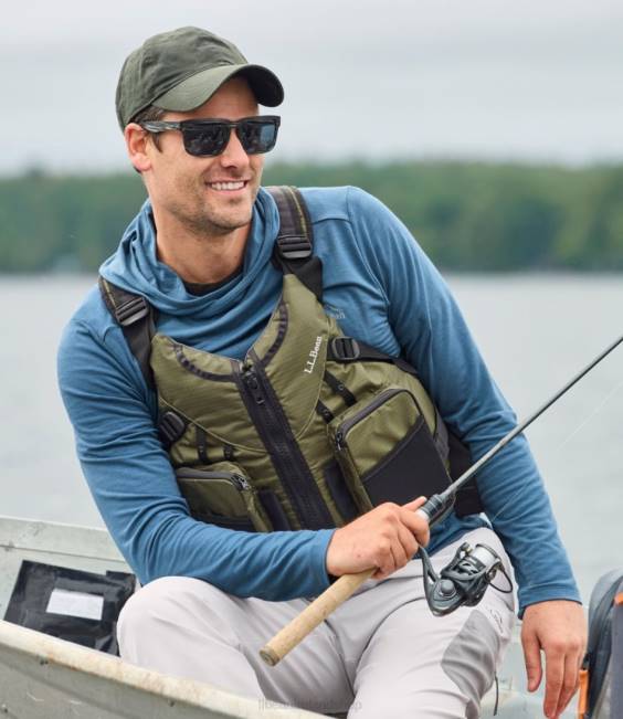 LLBean Guide Fishing PFD Unisex J46J1565 Water Sports Olive Green