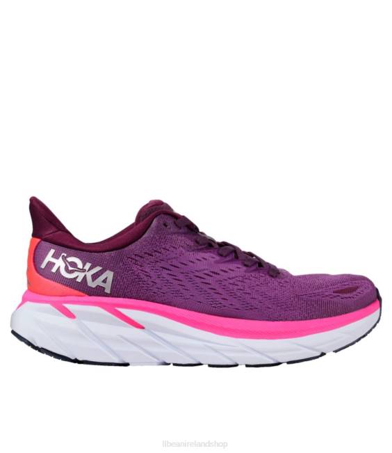 LLBean HOKA Clifton 8 Running Shoes Women J46J1069 Footwear Grape Wine/Beautyberry