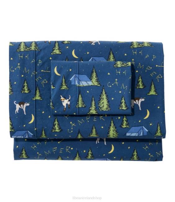 LLBean Happy Camper Percale Sheet Set Unisex J46J2521 Bedding Bright Mariner