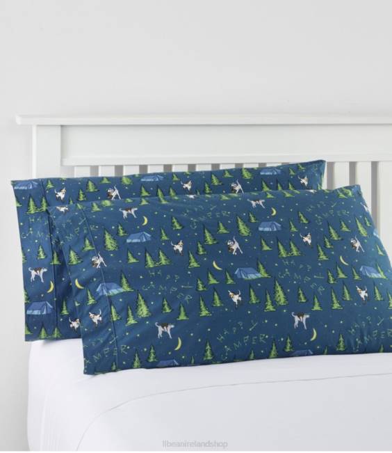 LLBean Happy Camper Percale Sheet Set Unisex J46J2521 Bedding Bright Mariner