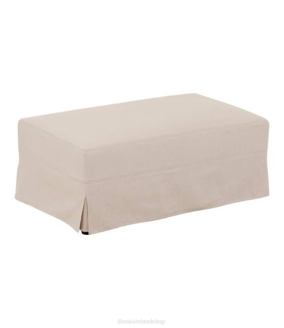 LLBean Harrington Slipcovered Ottoman Unisex J46J2913 Indoor Furniture Linen Beige