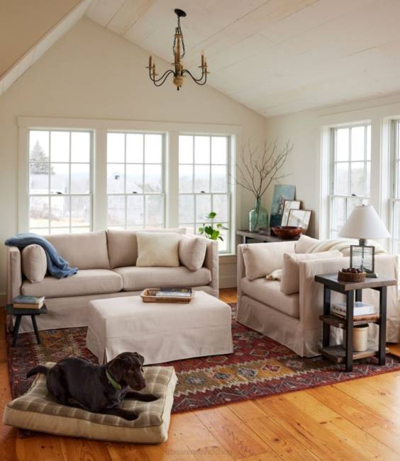 LLBean Harrington Slipcovered Sofa Unisex J46J4557 Indoor Furniture Chambray