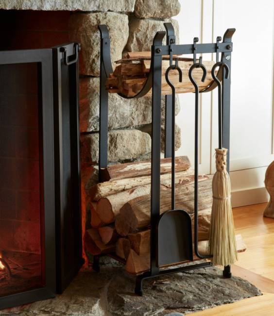 LLBean Hearthside Wood Rack Unisex J46J2860 Home Decor Black