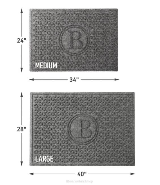 LLBean Heavyweight Recycled Waterhog Doormat Blooming Circles Personalized Unisex J46J6299 Home Goods Medium Gray