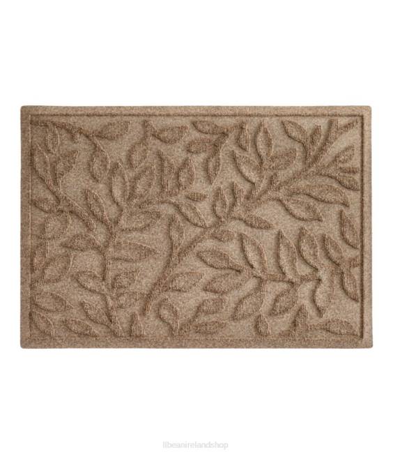 LLBean Heavyweight Recycled Waterhog Doormat Woodland Leaf Unisex J46J4348 Home Goods Khaki