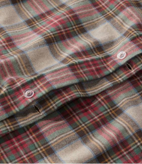 LLBean Heritage Chamois Flannel Comforter Cover Collection Plaid Unisex J46J5629 Bedding Antique Dress Stewart