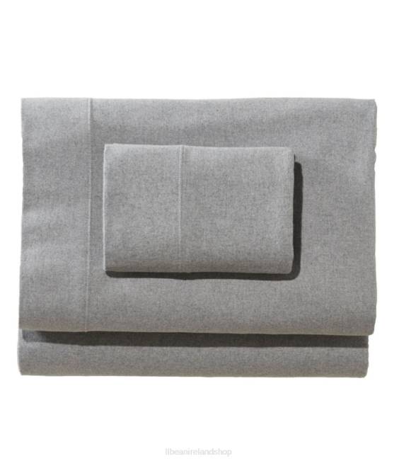 LLBean Heritage Chamois Flannel Sheet Collection Heather Unisex J46J2784 Bedding Heather Gray