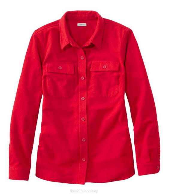 LLBean Heritage Chamois Shirt Women J46J4881 Clothing Rich Red