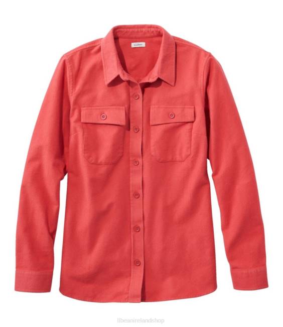 LLBean Heritage Chamois Shirt Women J46J7298 Clothing Deep Coral