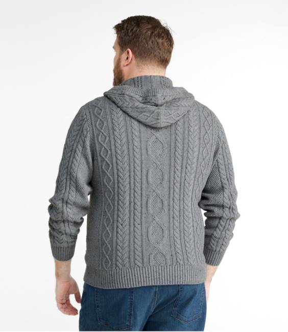 LLBean Heritage Soft Cotton Fisherman Sweater Men J46J6005 Clothing Cream