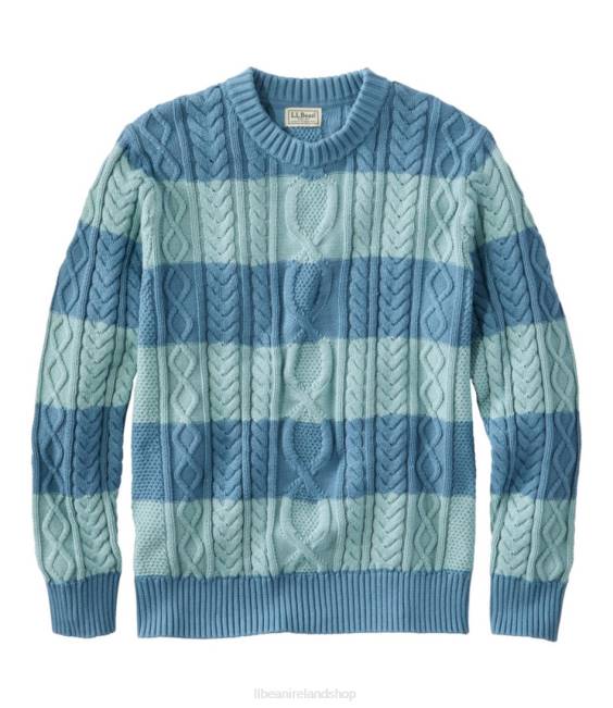 LLBean Heritage Soft Cotton Fisherman Sweater Men J46J631 Clothing Bayside Blue
