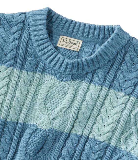 LLBean Heritage Soft Cotton Fisherman Sweater Men J46J631 Clothing Bayside Blue