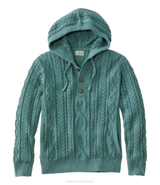 LLBean Heritage Soft Cotton Fisherman Sweater Men J46J726 Clothing Soft Spruce