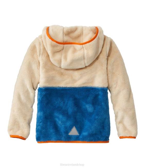 LLBean Hi-Pile Fleece Hooded Pullover Kids J46J3461 Outerwear Bright Navy/Warm Teal