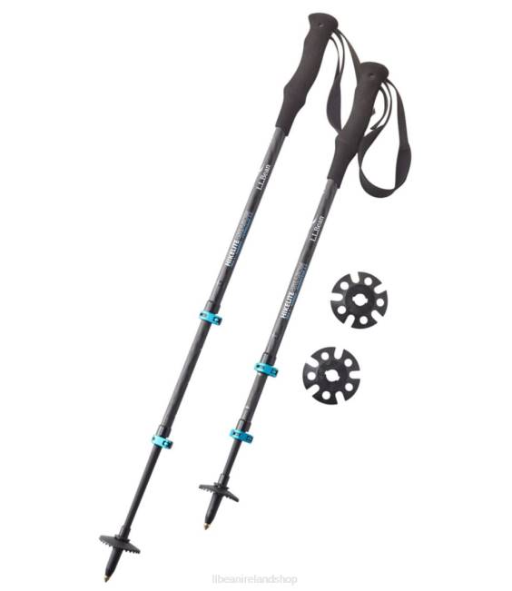 LLBean Hikelite 4 Season Carbon Compact Hiking Poles Unisex J46J1411 Outdoor Equipment Carbon Matte/Blue Transparent