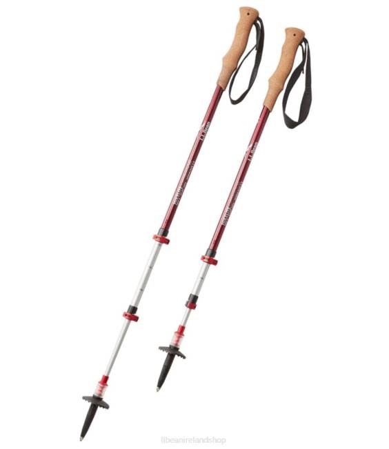 LLBean Hikelite Antishock Hiking Poles Unisex J46J1447 Outdoor Equipment Matte Red