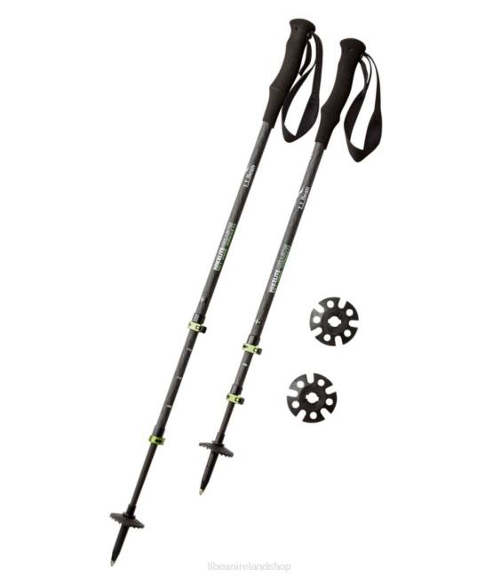 LLBean Hikelite Four-Season Carbon Hiking Poles Unisex J46J1610 Outdoor Equipment Carbon Matte/Green Transparent