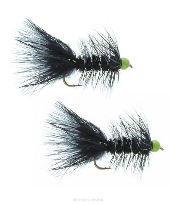 LLBean Hot Bead Bugger 2-Pack Unisex J46J2042 Fishing Black/Chartreuse