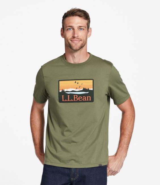 LLBean Hunter\s Graphic Tee Men J46J6580 Clothing Iron Blue