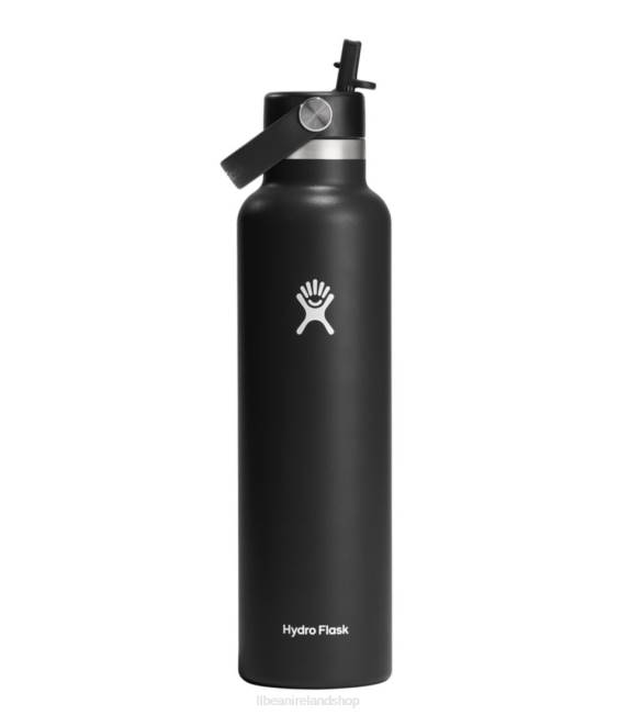 LLBean Hydro Flask Standard Mouth Water Bottle with Flex Straw Cap Unisex J46J6175 Outdoor Accessories Black