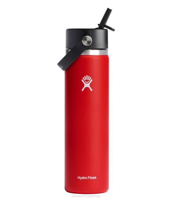 LLBean Hydro Flask Wide Mouth Water Bottle with Flex Straw Cap Unisex J46J1908 Outdoor Accessories Goji