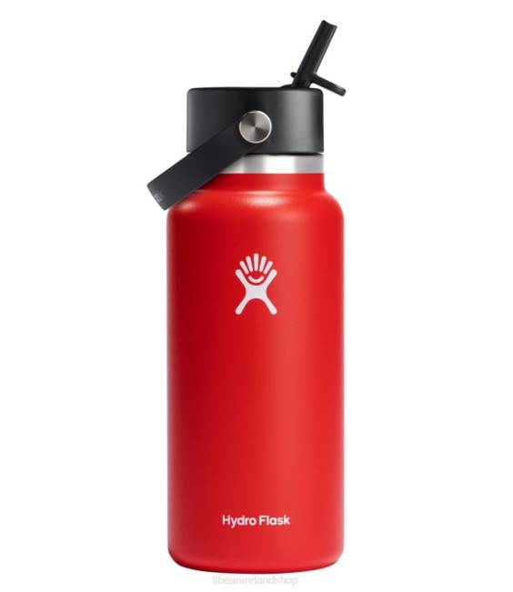 LLBean Hydro Flask Wide Mouth Water Bottle with Flex Straw Cap Unisex J46J4010 Outdoor Accessories Goji