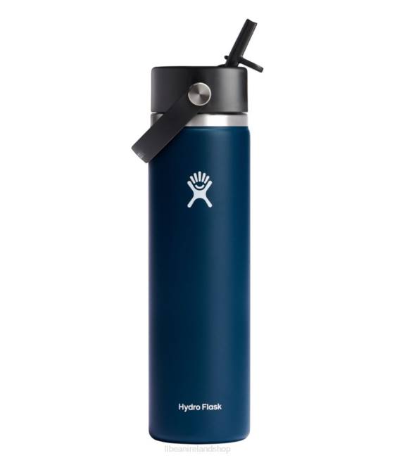 LLBean Hydro Flask Wide Mouth Water Bottle with Flex Straw Cap Unisex J46J5353 Outdoor Accessories Indigo