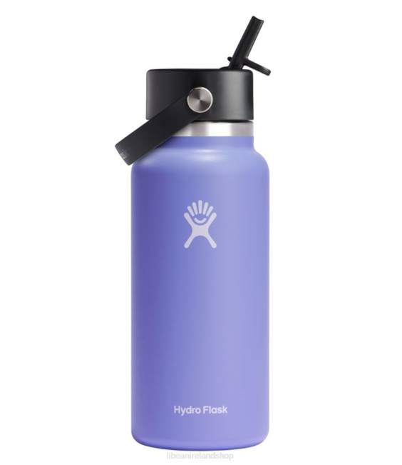 LLBean Hydro Flask Wide Mouth Water Bottle with Flex Straw Cap Unisex J46J6724 Outdoor Accessories Lupine