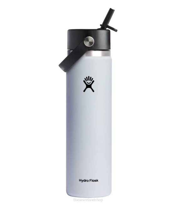 LLBean Hydro Flask Wide Mouth Water Bottle with Flex Straw Cap Unisex J46J7082 Outdoor Accessories White