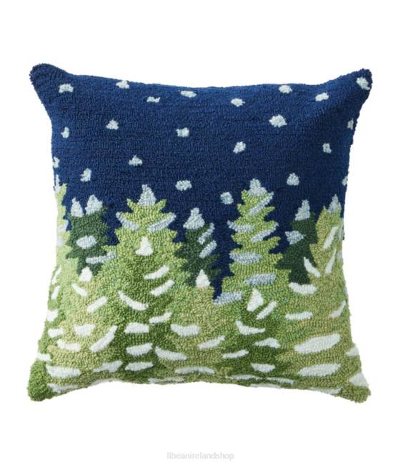LLBean Indoor/Outdoor Hooked Pillow Let it Snow Unisex J46J2577 Home Decor Multi