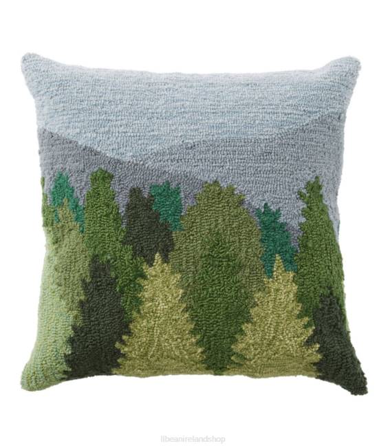 LLBean Indoor/Outdoor Hooked Pillow Mountain Scene Unisex J46J2506 Home Decor Multi