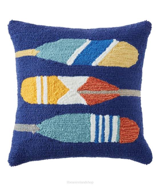 LLBean Indoor/Outdoor Hooked Pillow Paddles Unisex J46J2696 Home Decor Multi