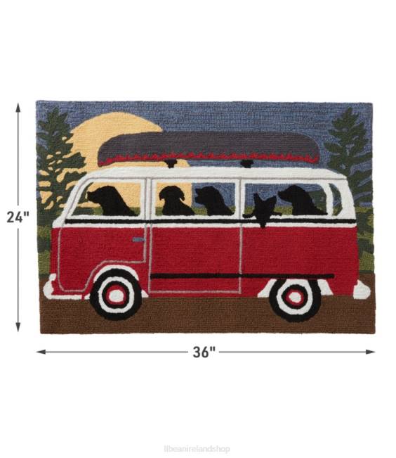 LLBean Indoor/Outdoor Vacationland Rug Dog Bus Unisex J46J2690 Home Goods Multi