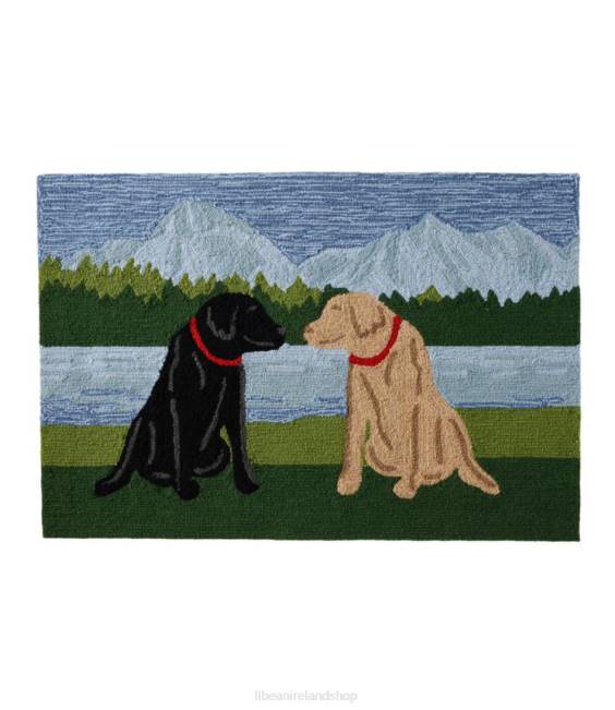 LLBean Indoor/Outdoor Vacationland Rug Mountain Dogs Unisex J46J2550 Home Goods Multi