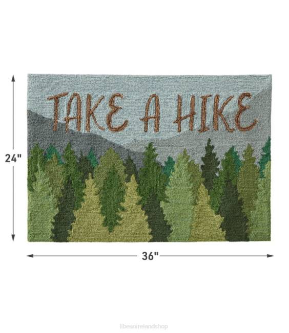 LLBean Indoor/Outdoor Vacationland Rug Mountain Scene Unisex J46J2708 Home Goods Multi